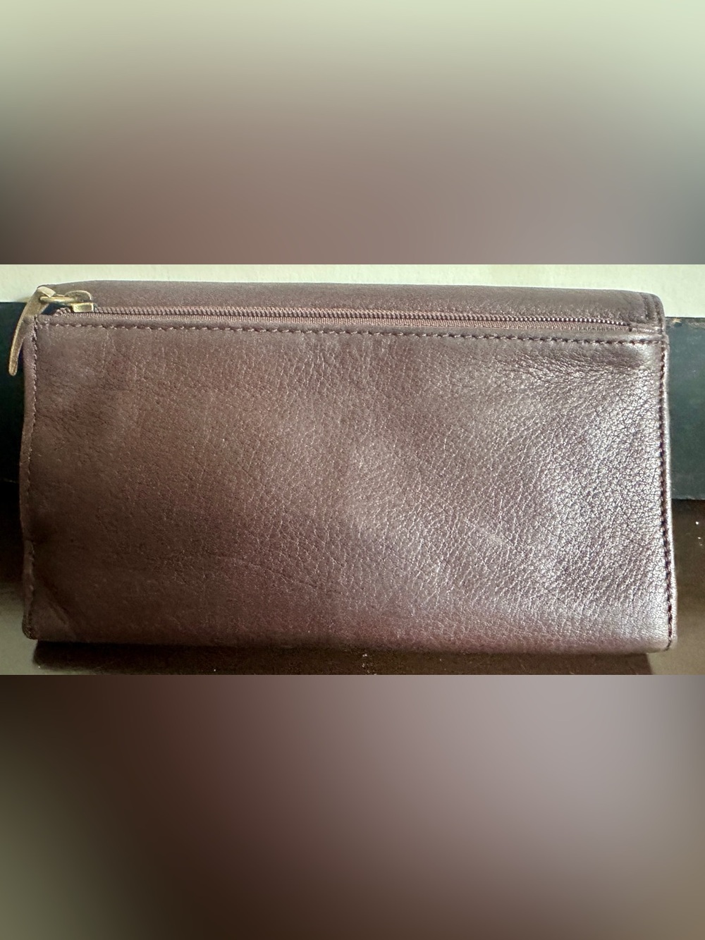 Brighton Brown Leather Zip Clutch Wallet